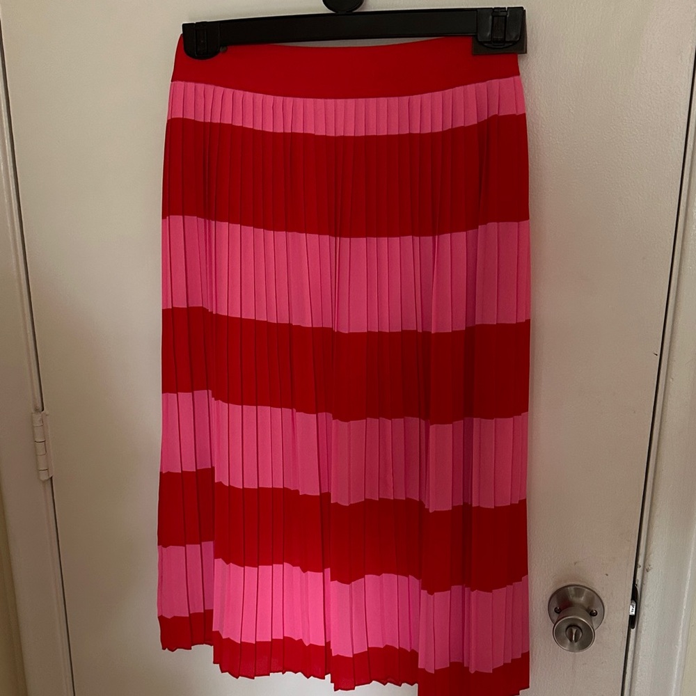 JCrew.  Red and Pink Pleated Women's Skirt